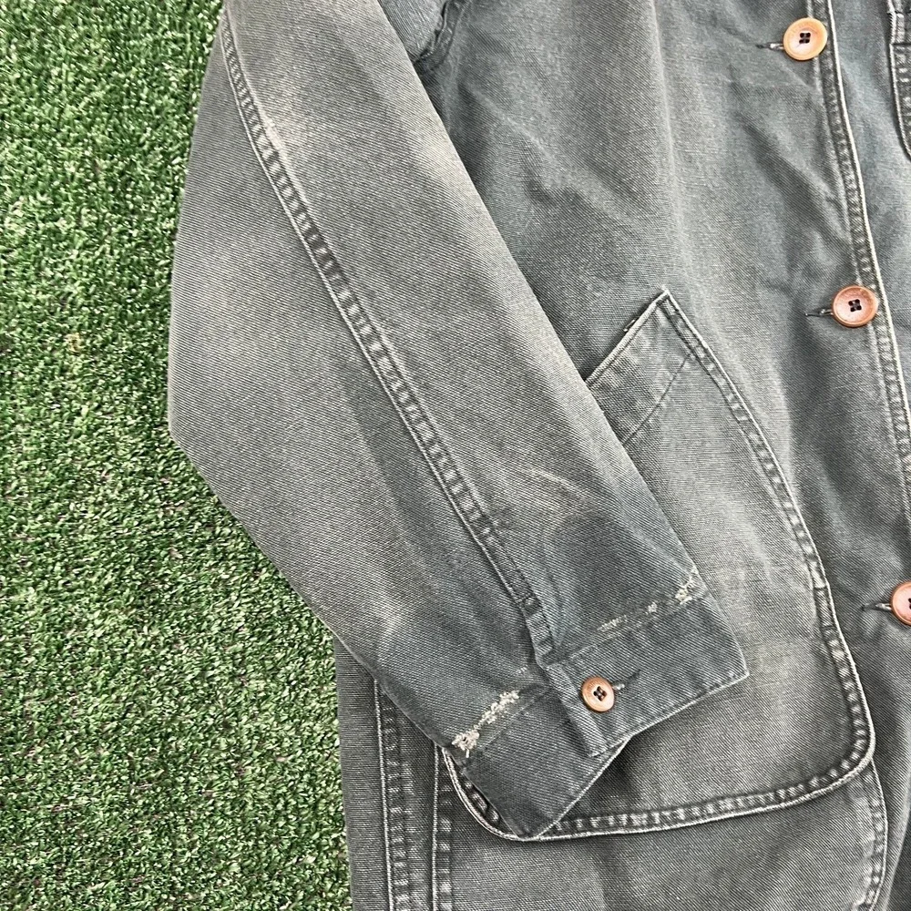 VTG L.L. Bean Jacket Women's Large Green Primaloft Lined Canvas Barn Field Coat - Picture 2 of 10